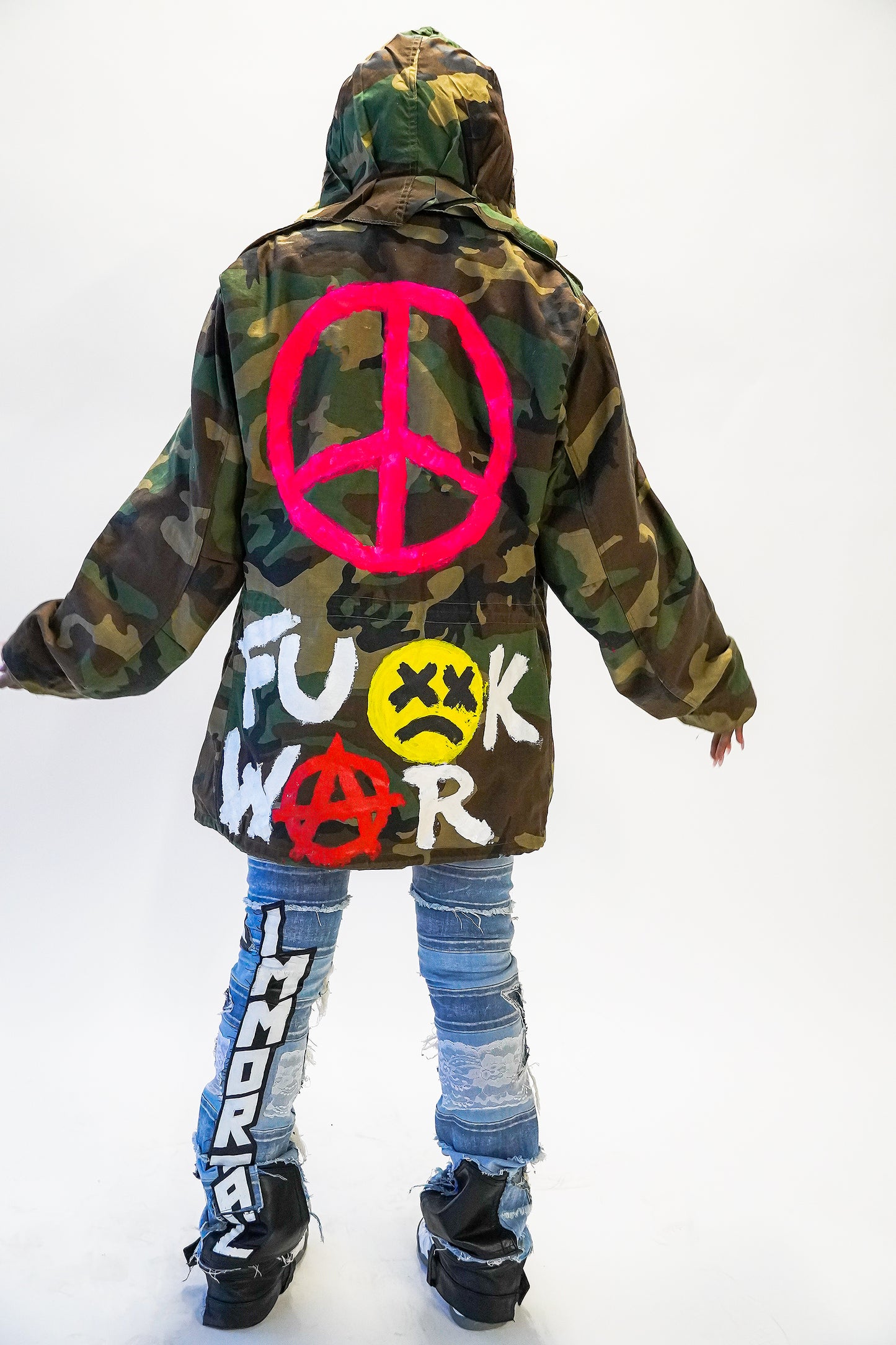 Camo "F*ck War" Jacket